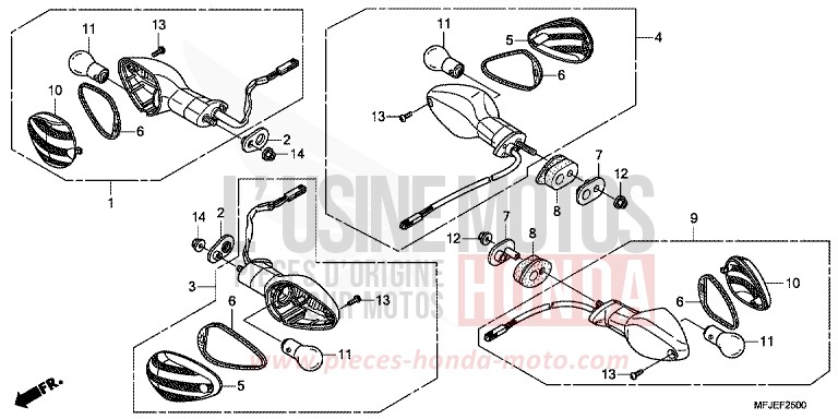 BLINKER von CBR600RR ABS GRAPHITE BLACK (NHB01) von 2012